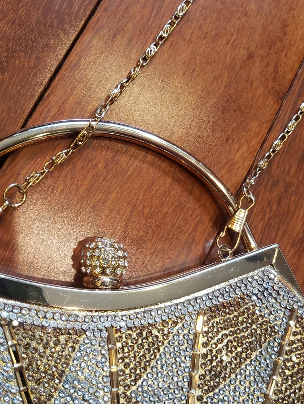 Crossbody or Clutch, Gold and Silver Sequin and Rhinestone bag